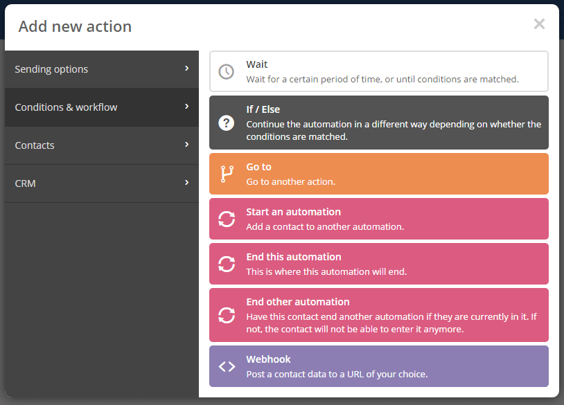 activecampaign automation conditions workflow