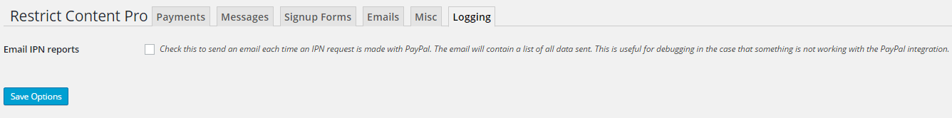 restrict content pro logging