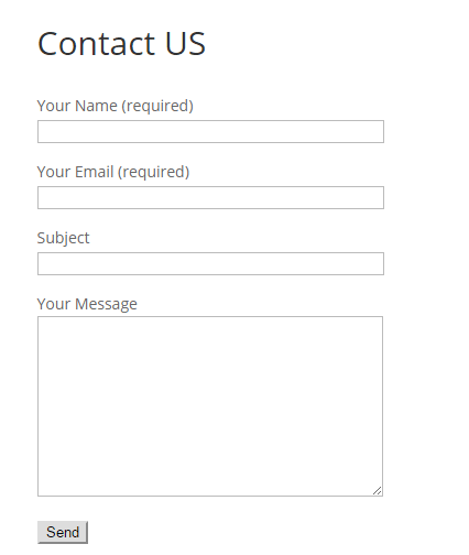 Figure 11. Our contact form at the frontend