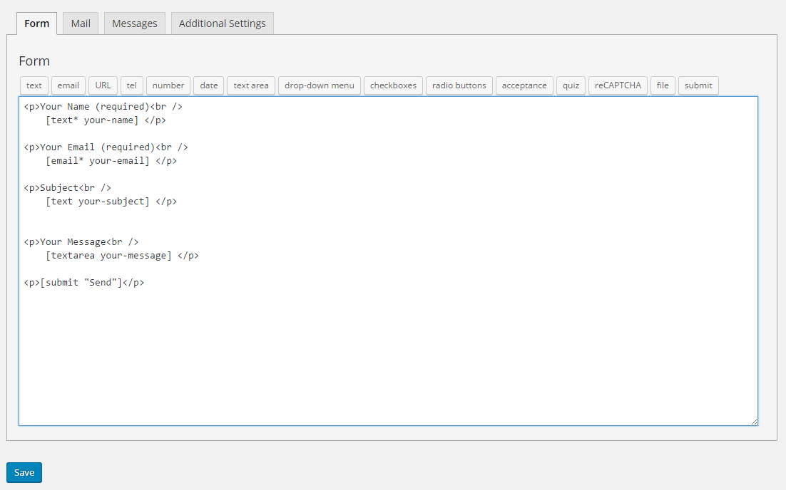 contact form 7 tags
