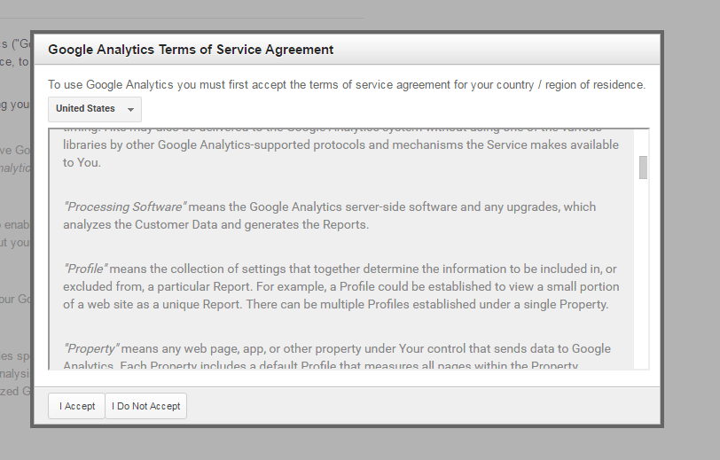 google analytics accept