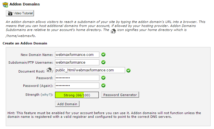 siteground addon domain