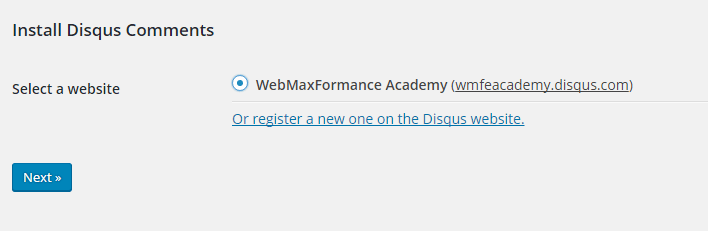 disqus comment system select website