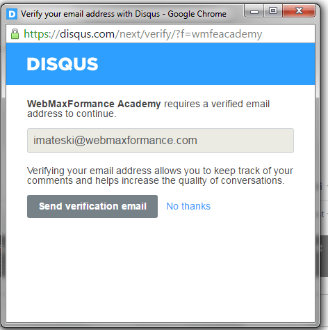 disqus comment system verification