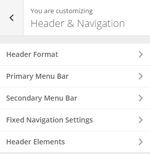 header and navigation